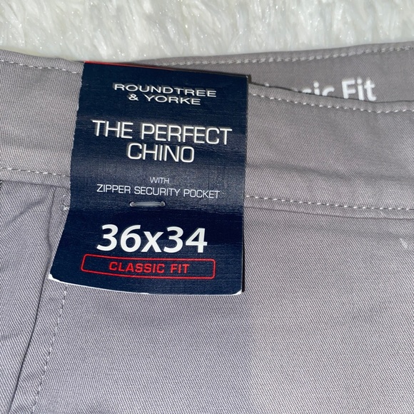 NWT Roundtree and Yorkie Chino Gray Classic Fit Pants - Picture 7 of 11